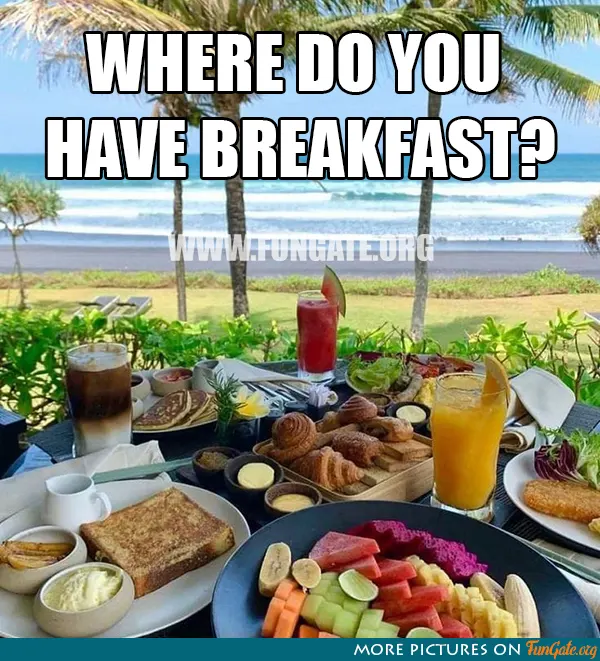 Where do you have breakfast?