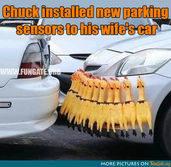 Chuck installed new parking sensors 