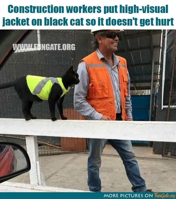 Construction workers put high-visual jacket