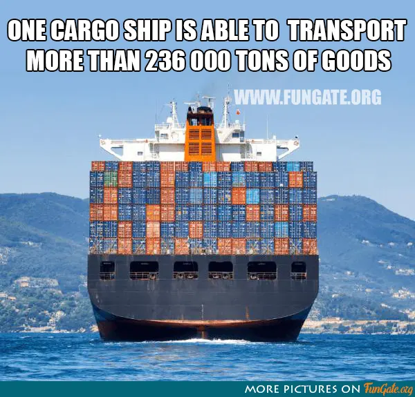One cargo ship is able to transport