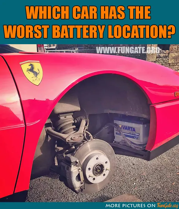Which car has the worst battery location?
